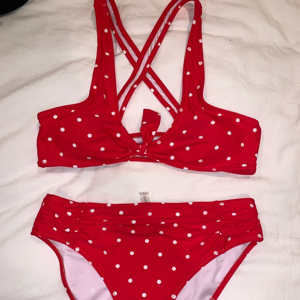 Red and White Dot Bikini
